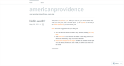 Desktop Screenshot of americanprovidence.com